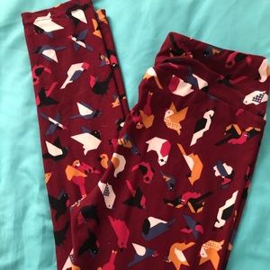 New LuLaRoe Birds Leggings Fall Colors sz One Size